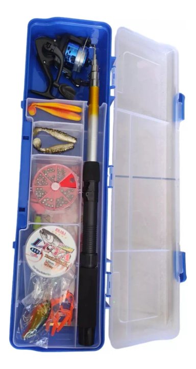 SET CAÑA PESCAR TELESCÓPICA DE 165 CM CON CAJA Y ACCESORIOS - 3