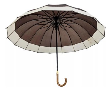 PARAGUAS AUTOMATICO IMPERMEABLE 130CM 16 VARILLAS MARRON - 4