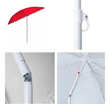 QUITASOL RECLINABLE UV KLIMBER PARAGUAS ROJO 180CM - 3
