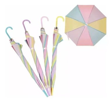 PARAGUAS DE NIÑAS PARAGUAS INFANTILES LLUVIA 90CM CELESTE - 2