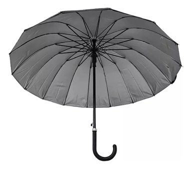 MARIN 14 VARILLAS PARAGUAS LLUVIA GRANDE EJECUTIVO CON PROTECCION UV COLOR NEGRO - 2