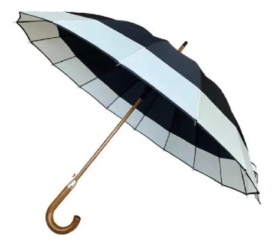 PARAGUAS AUTOMATICO IMPERMEABLE 16 VARILLAS NEGRO - 5