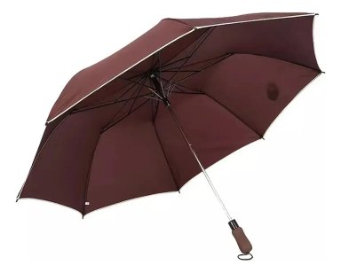 PARAGUAS SOMBRILLA PORTATIL RETRACTIL 120CM + FUNDA MARRON - 1