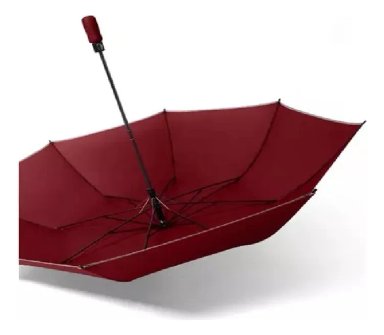 PARAGUAS SOMBRILLA PORTATIL RETRACTIL 120CM + FUNDA MARRON - 2