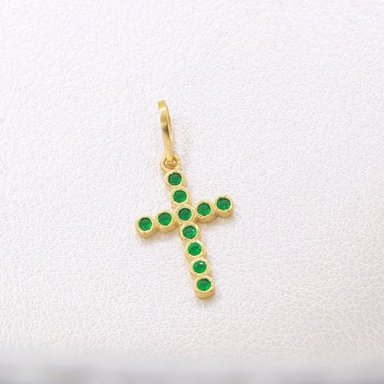 COLGANTE CRUZ MINI SWAROVSKI ORO LAMINADO 18K - 1