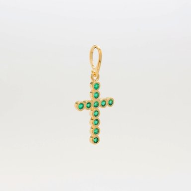 COLGANTE CRUZ MINI SWAROVSKI ORO LAMINADO 18K - 2