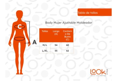 BODY MUJER AJUSTABLE MODELADOR COMPRESIÓN CALCE COMODO 254 - 5