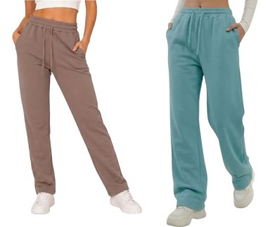 PACK 2 PANTALONES RECTO JOGGER BUZO MUJER ALGODON FORRO POLAR 138 - 2
