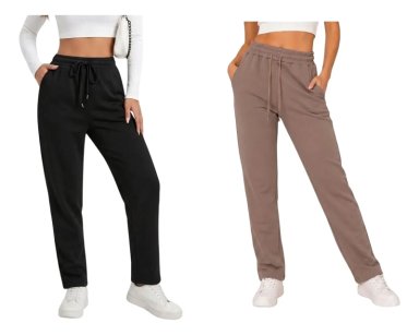 PACK 2 PANTALONES RECTO JOGGER BUZO MUJER ALGODON FORRO POLAR 138 - 3