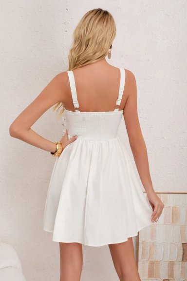 VESTIDO CORTO MUJER, ESCOTE CUADRADO Y BRETELES AJUSTABLES 3365 - 3