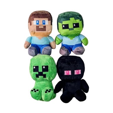 JUGUETE PACK 4 PELUCHES MINECRAFT 25CM INFANTIL - 1