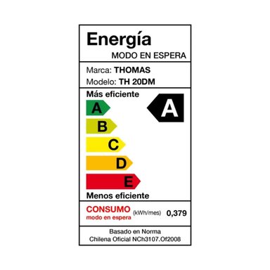 MICROONDAS ELECTRICO 20L 800W NEGRO GRIS TH-20DM THOMAS - 7