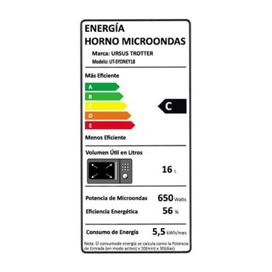MICROONDAS ELECTRICO 18L 700W UT-SYDNEY18 URSUS TROTTER - 5