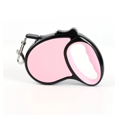 CUERDA RETRACTIL 5M FLEXIBLE PASEO DE PERRO CACHORRO ROSADO - 1