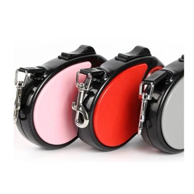 CUERDA RETRACTIL 5M FLEXIBLE PASEO DE PERRO CACHORRO ROSADO - 2