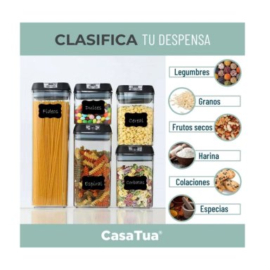 CONTENEDORES DE ALIMENTOS ORGANIZADORES HERMETICO 5 PIEZAS - 2