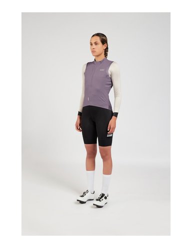 CHAQUETA CORTAVIENTOS SIN MANGA CICLISMO BARRIER PURPLE GRAY - 1