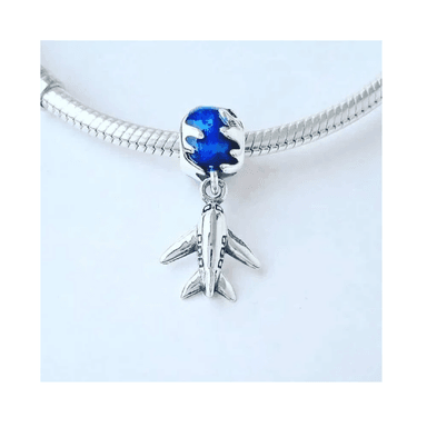 CHARM AVIÓN VIAJE POR EL MUNDO EN PLATA 925 SILVER HEART - 3