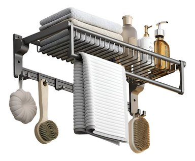TOALLERO METAL BAÑO 20 PULGADAS DOBLE PLEGABLE BARRA TOALLA JHN MULTICOLOR - 1