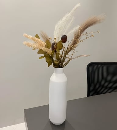 FLORERO JARRÓN DECORATIVO CERÁMICA ALTO MESA BLANCO JHN - 10