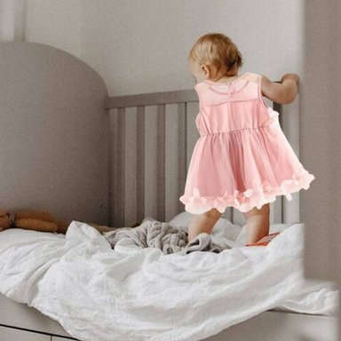 VESTIDO DE PRINCESA SIN MAGAS FLORAL TUL PARA BEBE LAU - 7