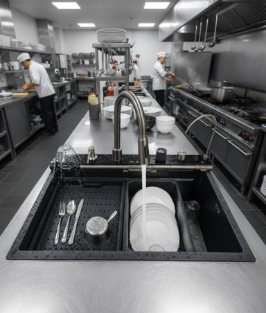 LAVAPLATOS COCINA FREGADERO MODERNO MULTIFUNCIONAL JHN - 8