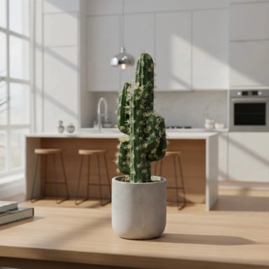 CACTUS ARTIFICIAL REALISTA PREMIUM MACETA DISEÑO MODERNO AJ - 7