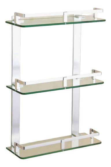 ESTANTE VIDRIO ORGANIZADOR BAÑO 3 NIVELES TEMPLADO JHN PLATA - 1