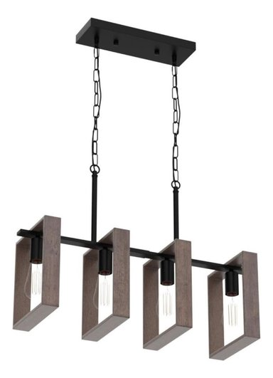 LAMPARA COLGANTE CANDELABRO RUSTICA 4 LUCES COMEDOR LAU - 1