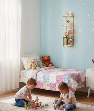 ESTANTERIA PARED RECTANGULAR 3 NIVELES VERTICAL MODERNO JHN - 4