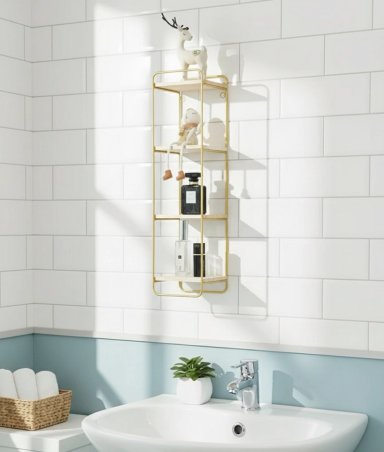 ESTANTERIA PARED RECTANGULAR 3 NIVELES VERTICAL MODERNO JHN - 7
