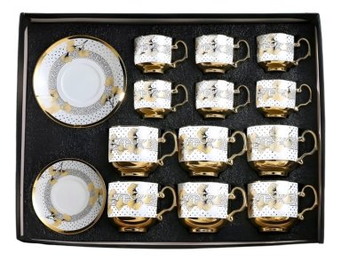 JUEGO VAJILLA TAZAS PLATILLOS ADORNO MESA ESTILO CLASICO JHN - 3