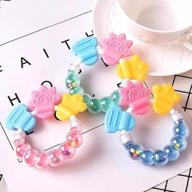 SET 8 MORDEDOR PULSERA SENSORIAL SILICONA BEBES LAU - 2