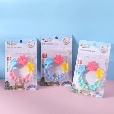 SET 8 MORDEDOR PULSERA SENSORIAL SILICONA BEBES LAU - 4