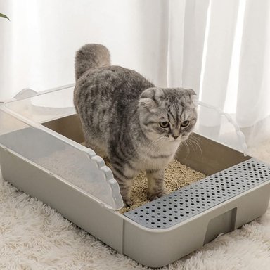 ARENERO CAJA PEQUEÑO ANTISALPICADURAS GATOS MASCOTAS LAU - 7