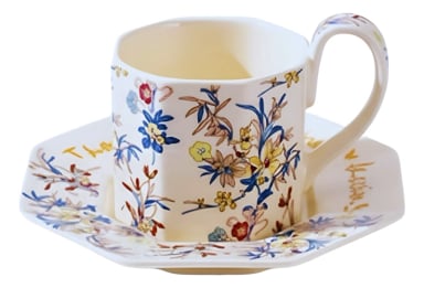 TAZA ELEGANTE PLATILLO FLORAL DECORATIVA HOGAR JHN - 3