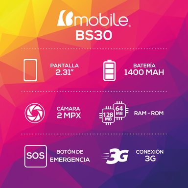 CELULAR BMOBILE BS30 SENIOR PHONE - 3