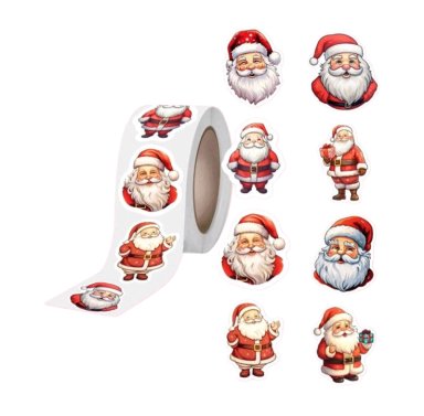 500 ETIQUETAS AUTOADHESIVAS NAVIDAD 2,5 CM ROLLO PEGATINA - 1