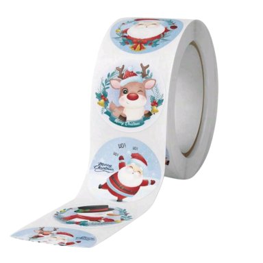 500 ETIQUETAS AUTOADHESIVAS NAVIDAD 2,5 CM ROLLO PEGATINA - 2