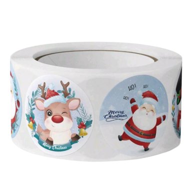 500 ETIQUETAS AUTOADHESIVAS NAVIDAD 2,5 CM ROLLO PEGATINA - 3