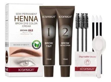 TINTE SEMI PERMANENTE PARA CEJAS Y PESTAÑAS HENNA 15ML CASTAÑO OSCURO - 1