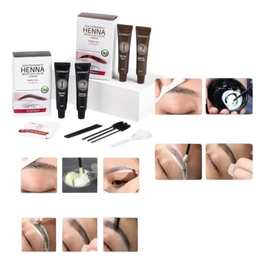 TINTE SEMI PERMANENTE PARA CEJAS Y PESTAÑAS HENNA 15ML CASTAÑO OSCURO - 2