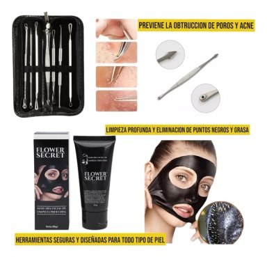 SET 7 EXTRATOR PUNTOS NEGROS + MASCARILLA PUNTOS NEGROS - 1