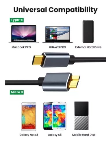 CABLE USB C MICRO B 3.0 PARA DISCO DURO - 3