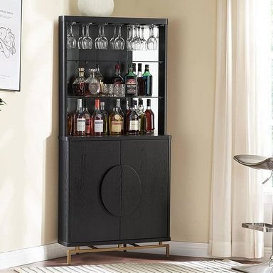 VITRINA ESQUINERO BAR AMERICAN BLACK - 1