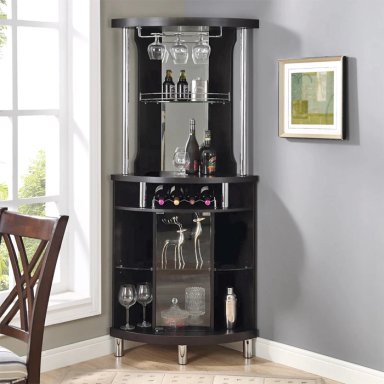 VITRINA BAR ESQUINERO CLASICA BLACK METAL - 1