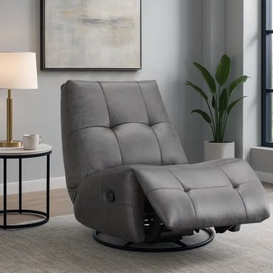 BERGERE RECLINABLE GIRATORIO MECEDORA ARIES SMOKE GREY - 1