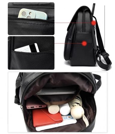 ROSA MOCHILA ANTIRROBO IMPERMEABLE PARA MUJER DE GRAN CAPACIDAD - 6
