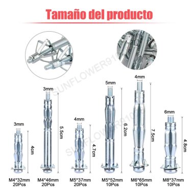 PISTOLA DE ANCLAJE PARA PARED HUECA 90 PIEZAS - 2