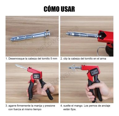 PISTOLA DE ANCLAJE PARA PARED HUECA 90 PIEZAS - 5